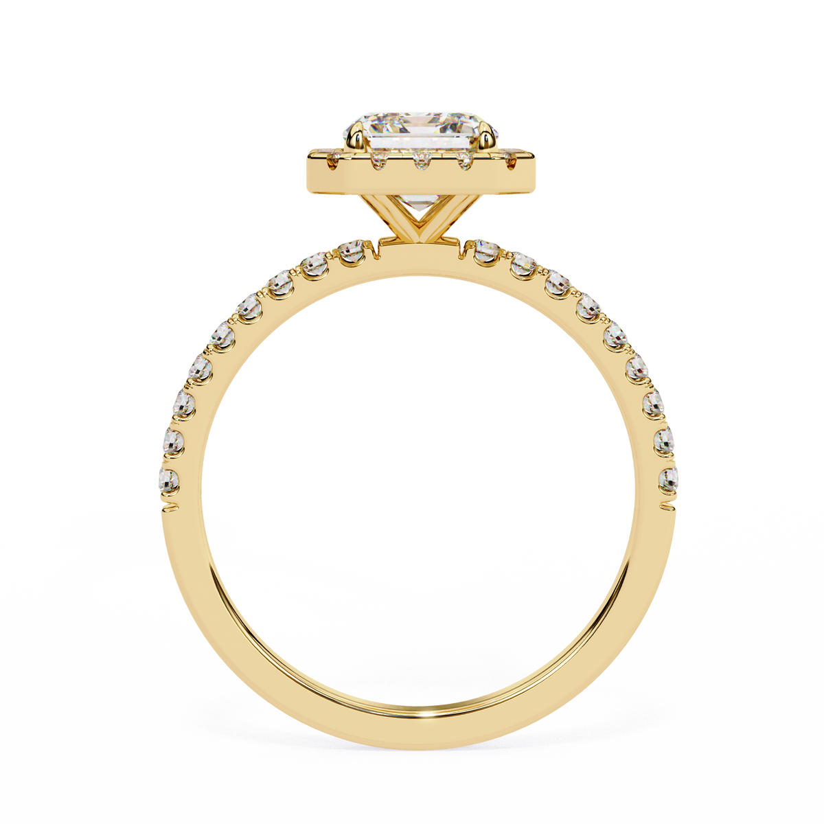 Violet Solitaire Halo Ring