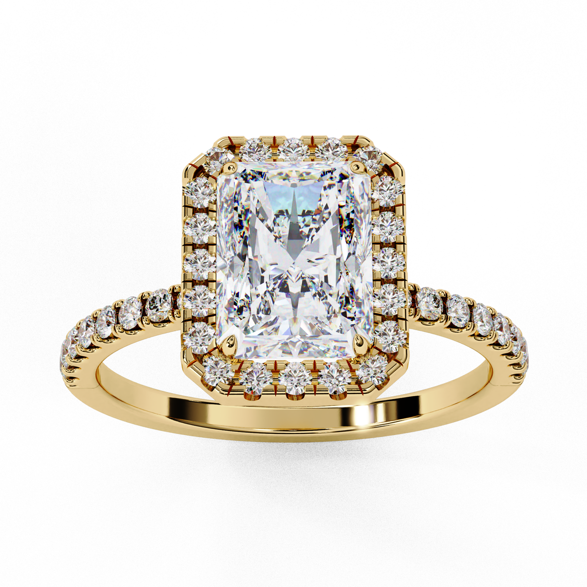 Violet Solitaire Halo Ring