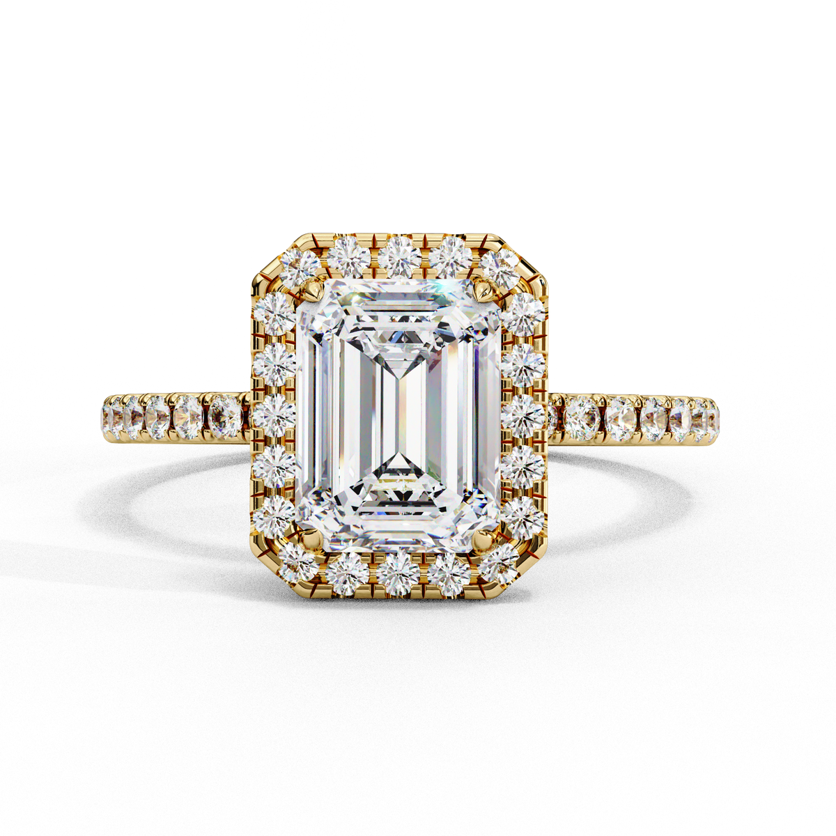 Hazel Solitaire Halo Ring