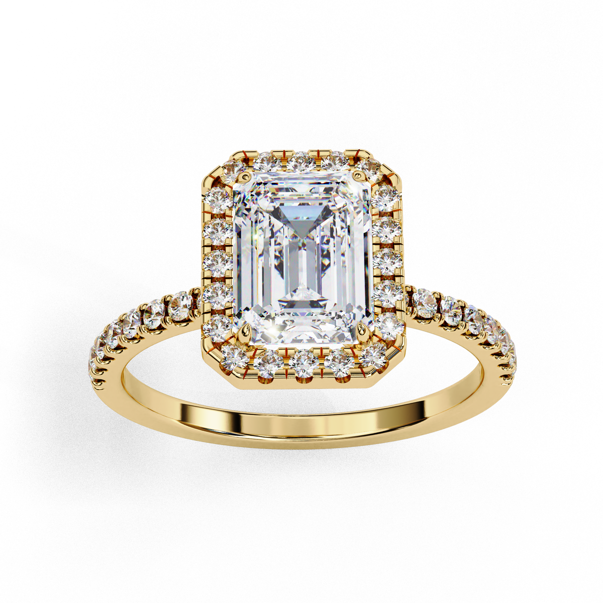 Hazel Solitaire Halo Ring