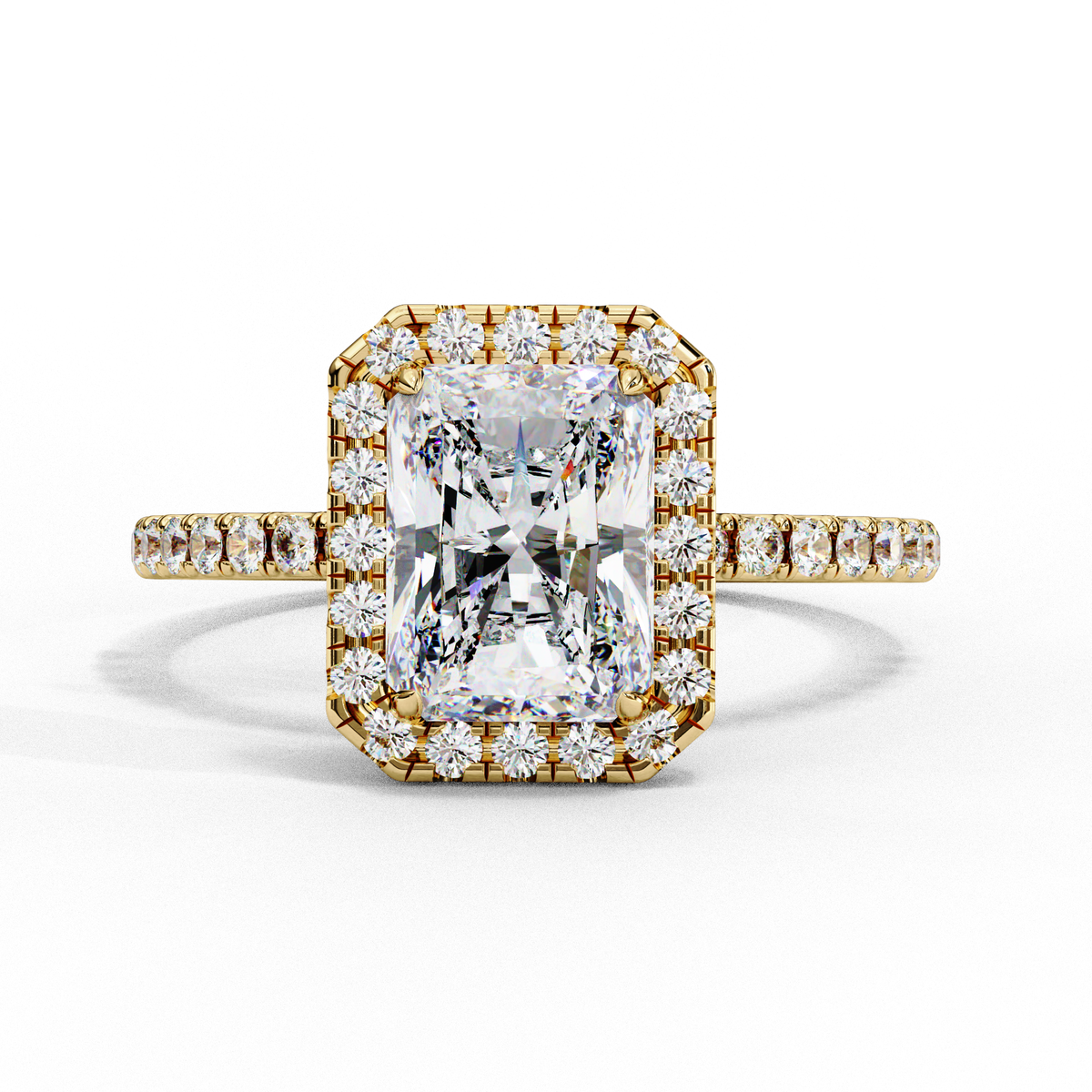 Violet Solitaire Halo Ring