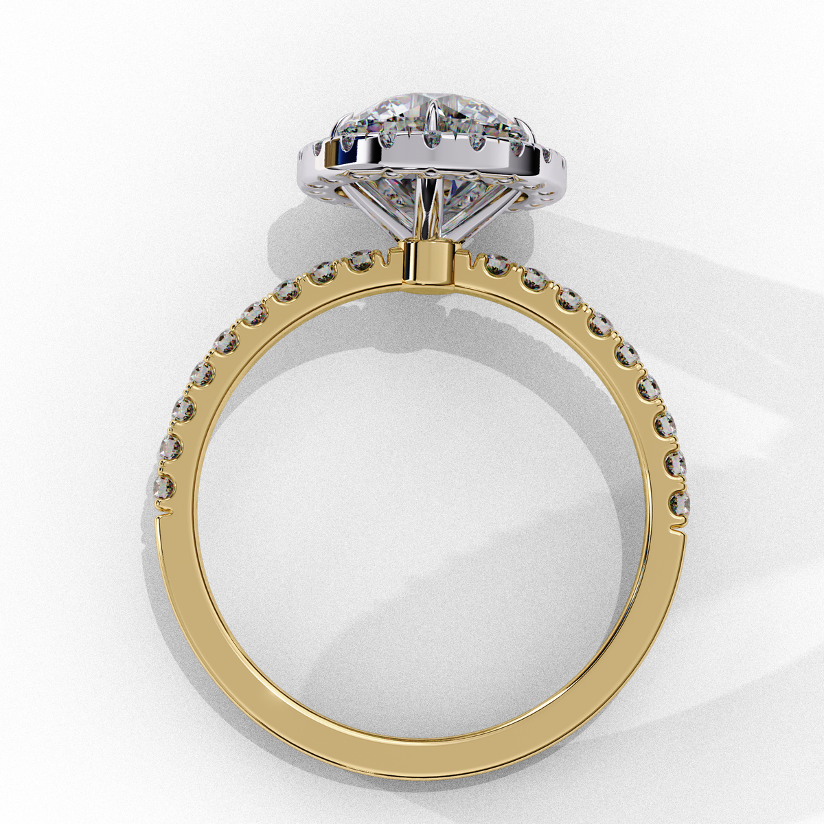 Aurora Solitaire Halo Ring