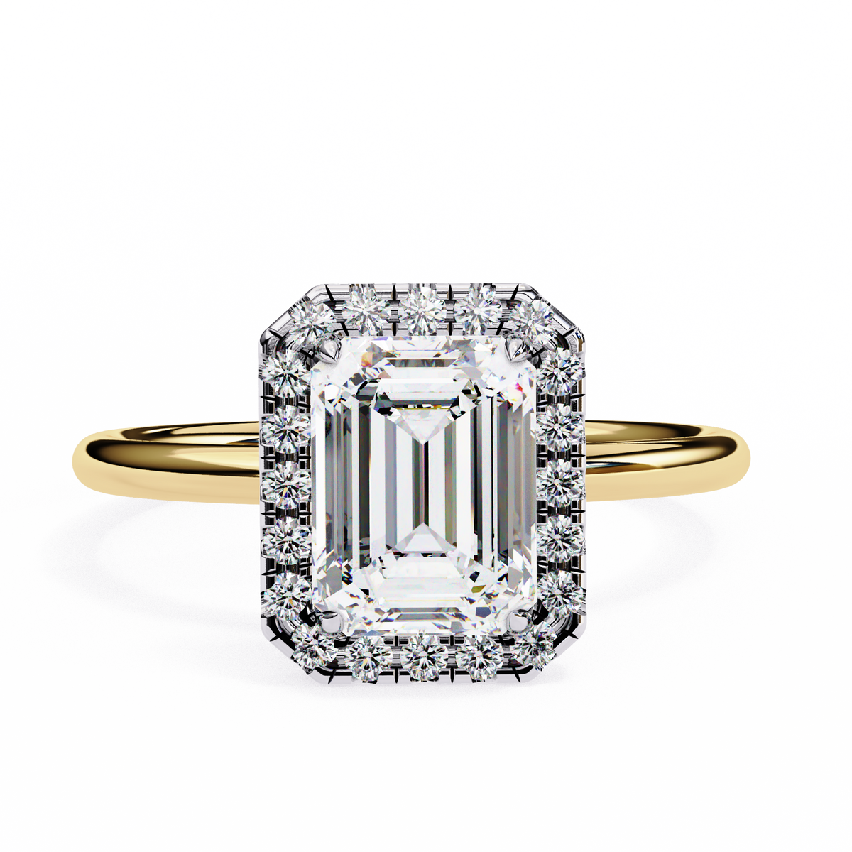 Paisley Solitaire Halo Ring