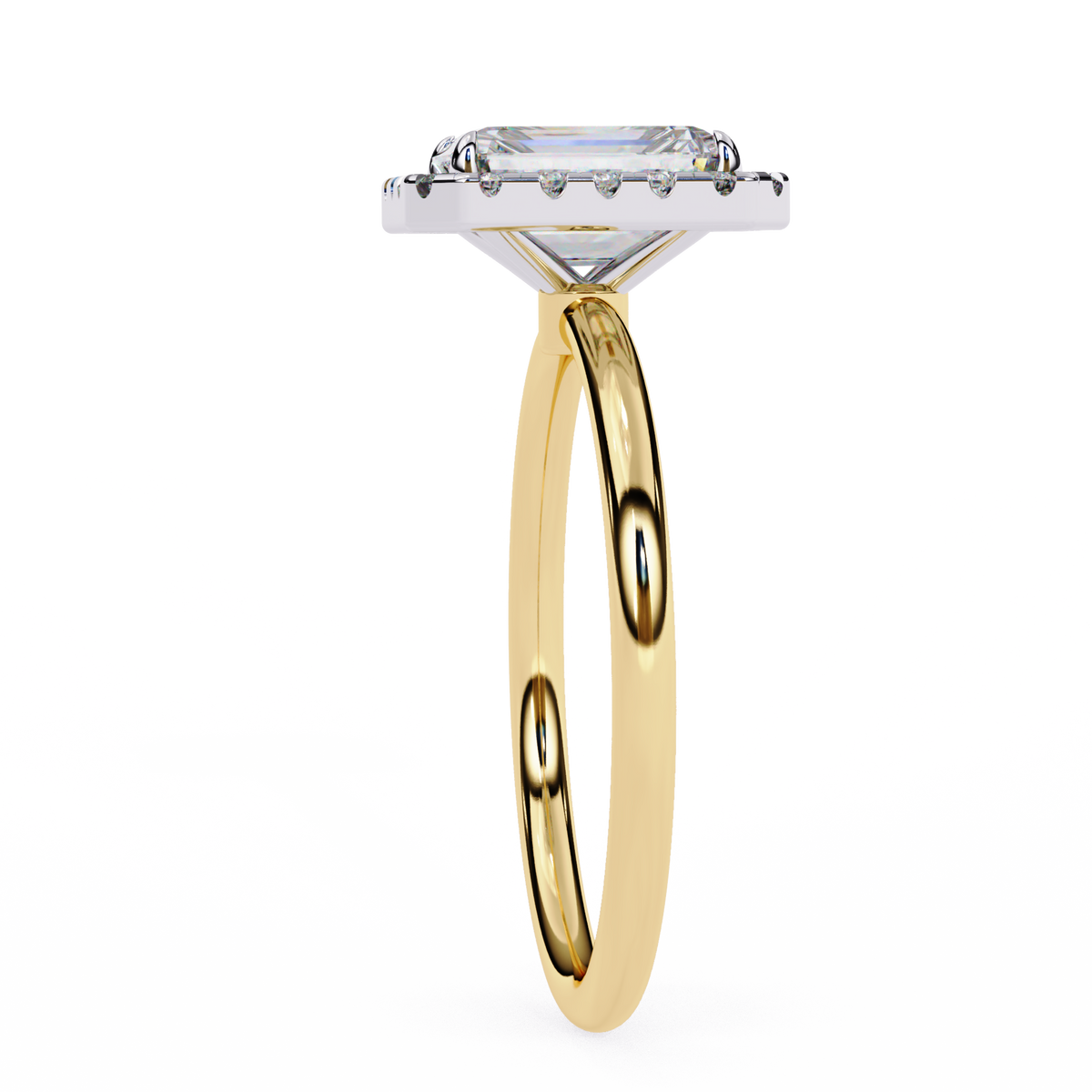 Paisley Solitaire Halo Ring