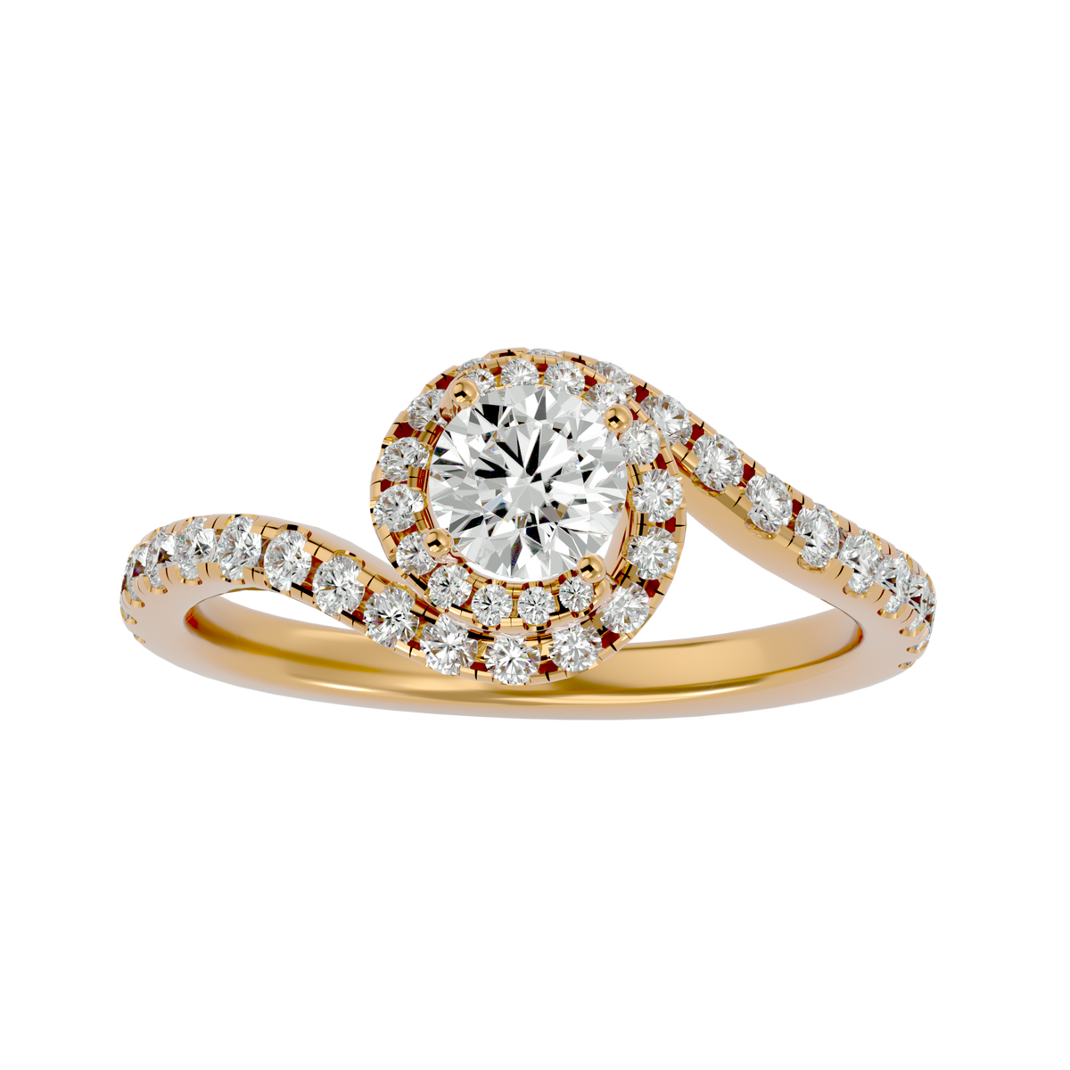 Ann Solitaire Halo Ring