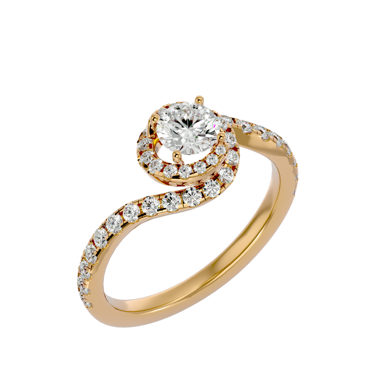 Ann Solitaire Halo Ring