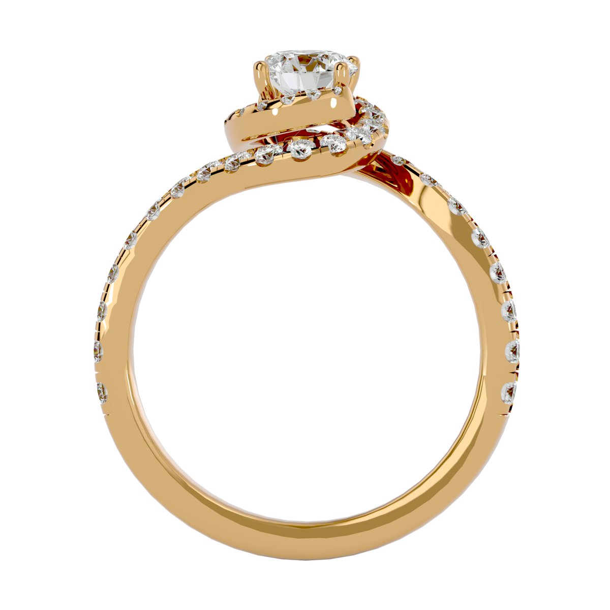 Ann Solitaire Halo Ring
