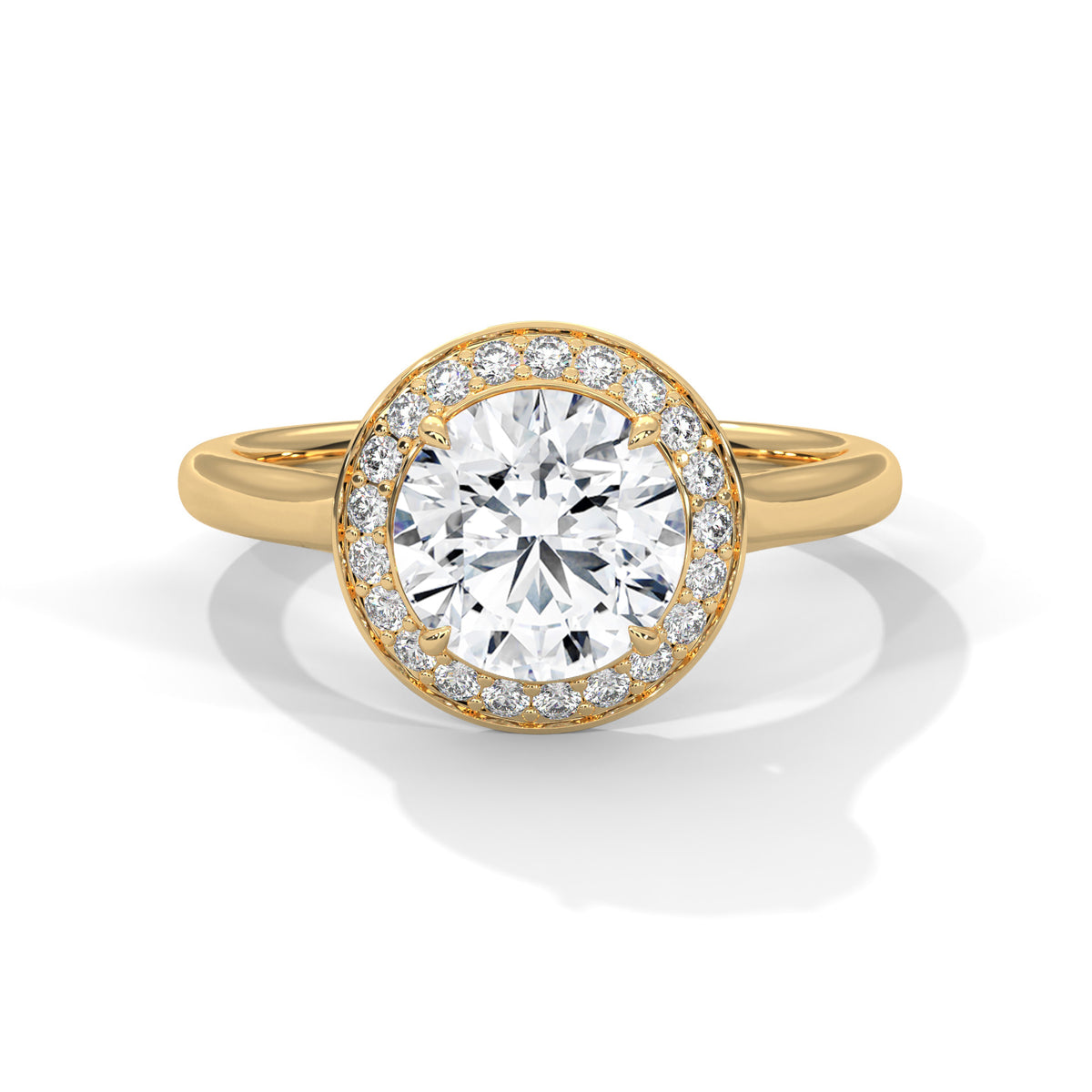 Luciana Solitaire Halo Ring