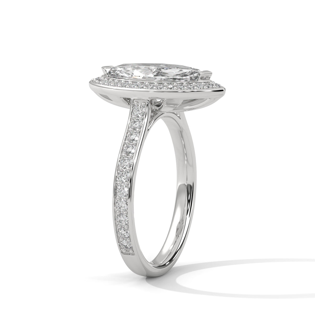Octavia Solitaire Halo Ring