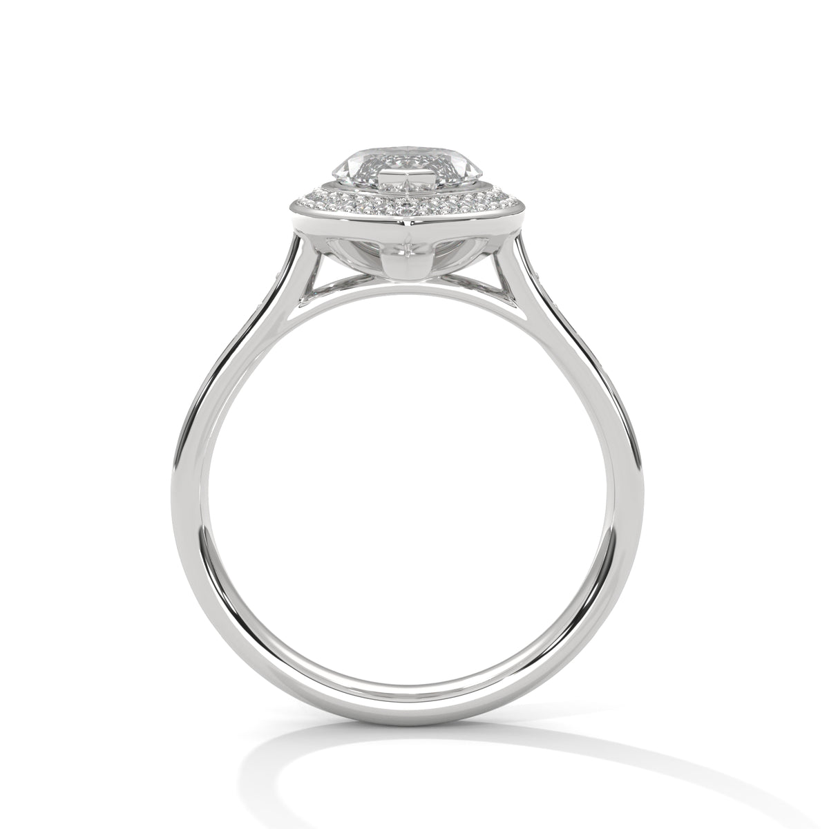 Octavia Solitaire Halo Ring