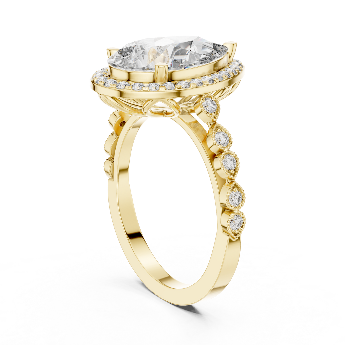 Maliah Solitaire Halo Ring