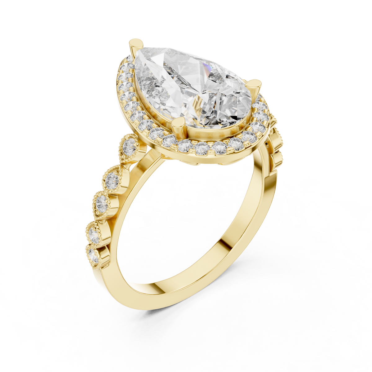 Maliah Solitaire Halo Ring