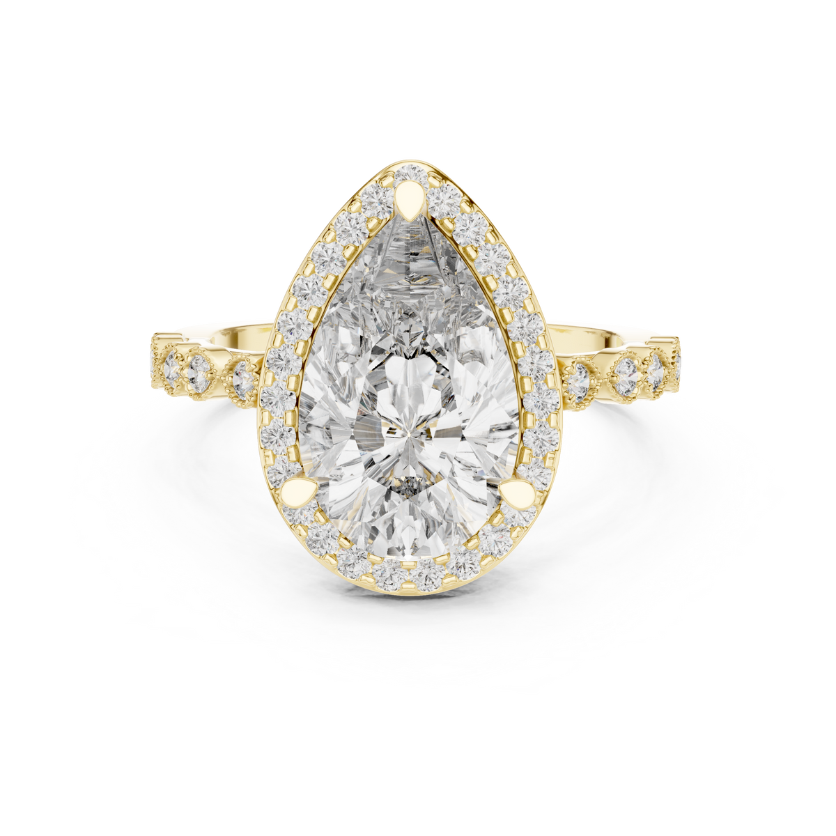 Maliah Solitaire Halo Ring