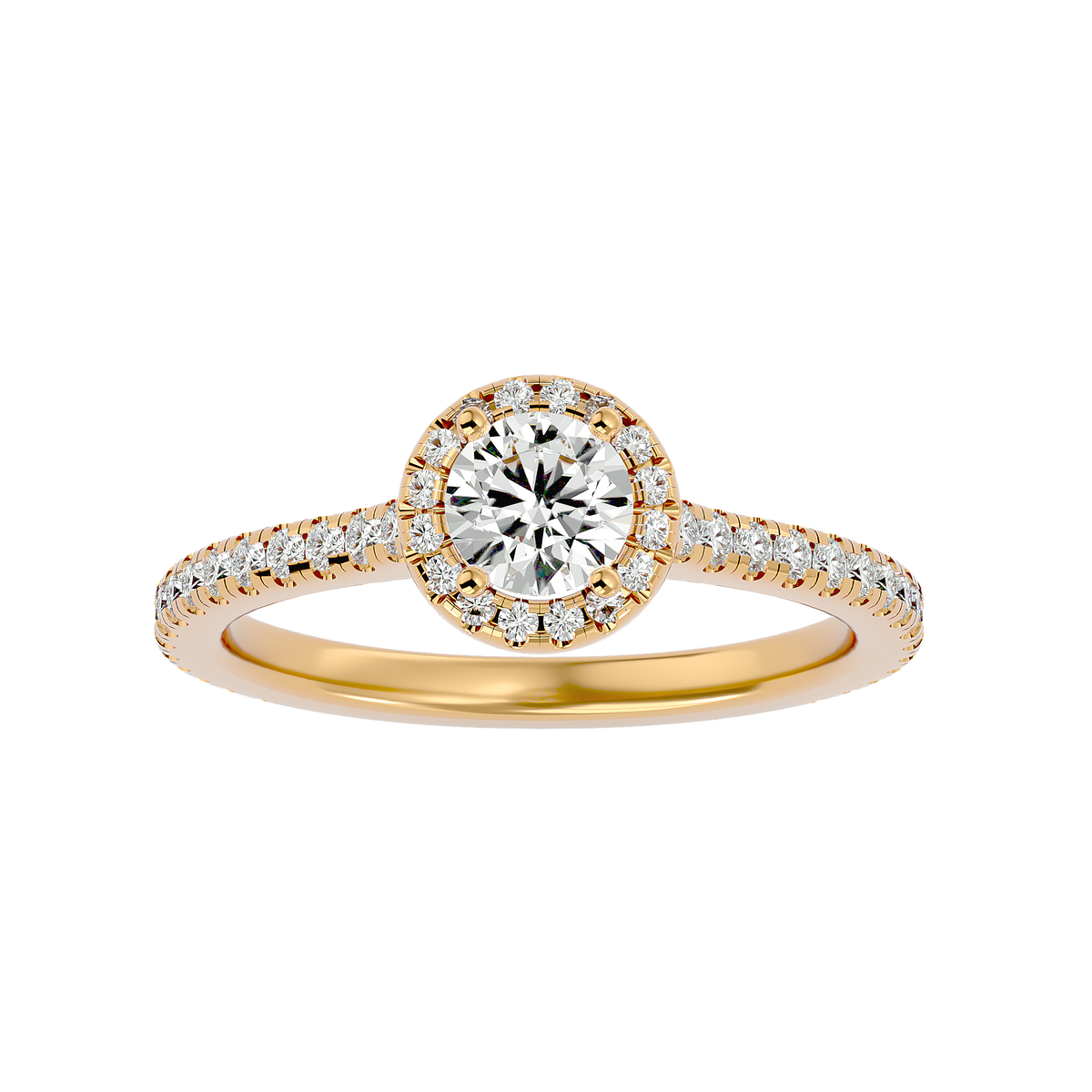 Zora Solitaire Halo Ring