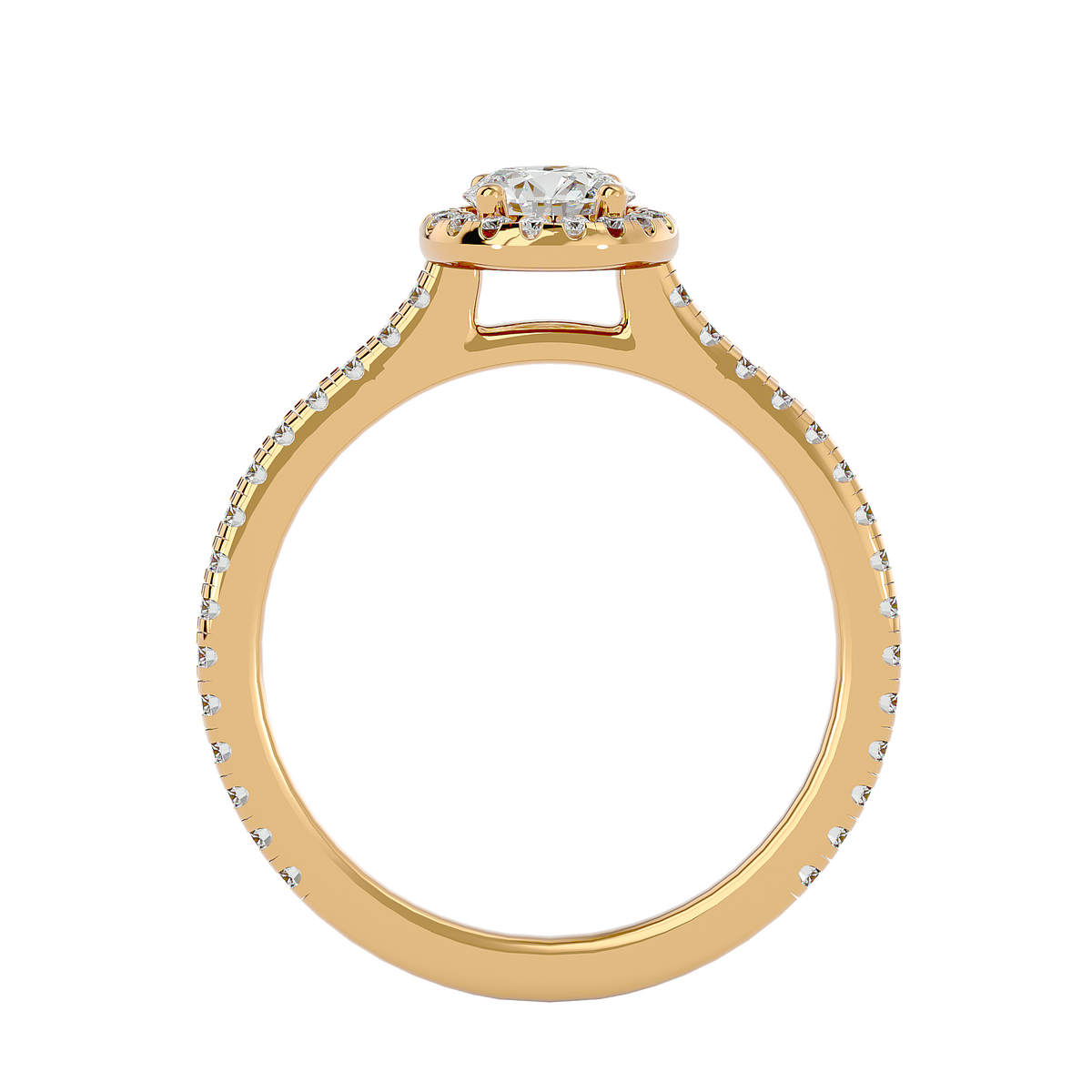 Zora Solitaire Halo Ring