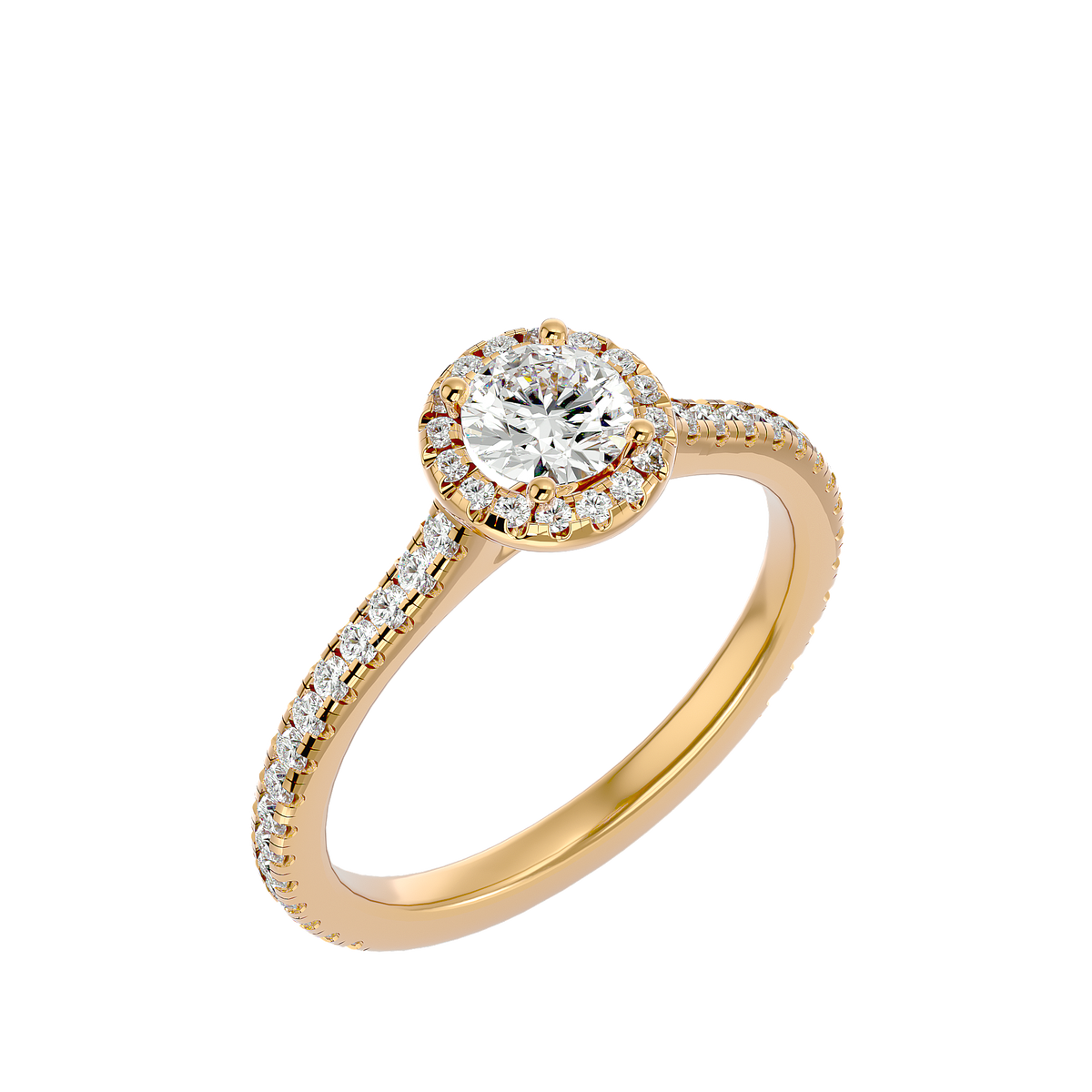 Zora Solitaire Halo Ring